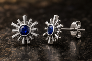 Inner Light Saphire Stud Earings