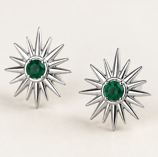 Inner Light Emerald Stud Earings