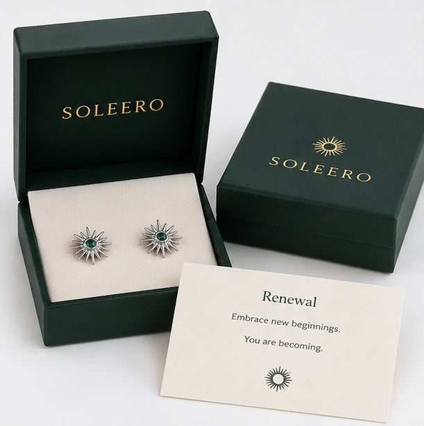 Inner Light Emerald Stud Earings
