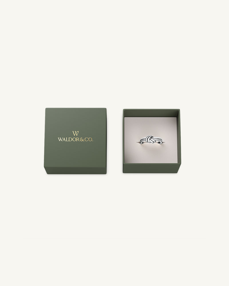 Staging reference — Dual Knot Ring silver presentation