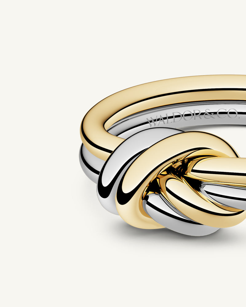 Staging reference — Dual Knot Ring two-tone detail